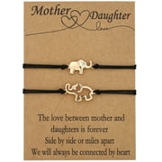 APSVO 18K Gold Plated Elephant Mother Daughter Bracelet Matching Jewelry Set for Women Mom Mommy Grandma Granddaughter fashion Accessories Stuff Age Birthday Mother's Day Jewelry Gifts
