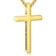 thumbnail image 1 of APSVO Gold Plated Cross Necklaces for Men Stainless Steel Cross Pendant Chain Religious Christian Birthday Christmas Jewelry Gifts Teen Boys Stocking Stuffers Kids, 1 of 6