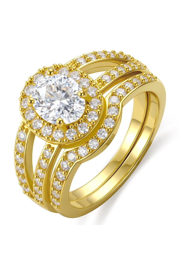 18K Gold Plated Oval Wedding Rings for Women Stackable CZ Non Tarnish Thumb Eternity Promise Band Engagement Rings Set Birthday Mothers Day Jewelry Gifts Her Mom Wife Girlfriend Adults Ideas