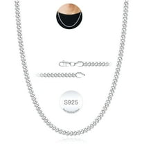 APSVO S925 Sterling Silver Chain for Men Silver Cuban Men Chain Necklace 3 mm/5 mm Non-tarnish Hypoallergenic Cuban Curb Link Chain Necklace Jewelry Gift for Boyfriend Men 16/18/20/22/24 Inch