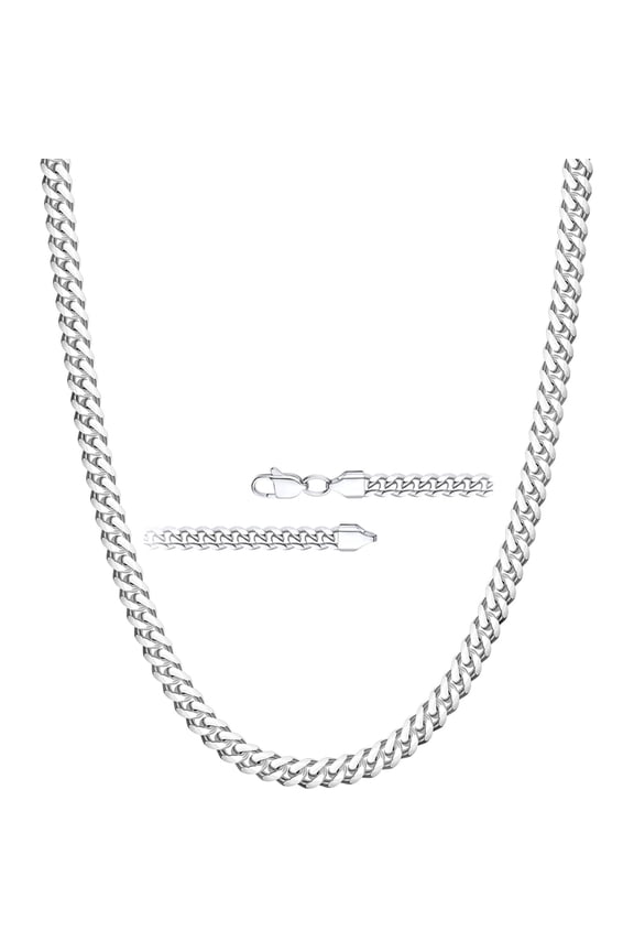 S925 Sterling Silver Plated Chains for Men Women 3mm/5mm/8mm Cuban Necklace Birthday Graduation Fathers Day Jewelry Gifts Teen Dad Husband Boyfriend Him Adults Ideas 16/18/20/22/24/26/28 Inch