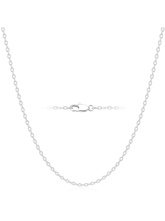 925 Silver Plated Chains for Women 1mm/1.5mm/2mm Cable Link Necklace Birthday Christmas Jewelry Gifts Teen Girls Stocking Stuffers Kids Ideas 16/18/20/22 Inch