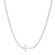 S925 Sterling Silver Plated Cross Necklaces for Women Teen Girls Cross Pendant Chain Catholic Religious Baptism Christian Stuff Accessories Birthday Jewelry Gif