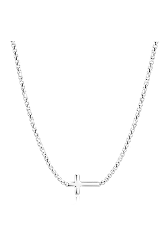 S925 Sterling Silver Plated Cross Necklaces for Women Cross Pendant Chain Catholic Religious Christian First Communion Birthday Graduation Jewelry Gifts Teen Mom Female Lady Adult Wife Age