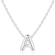 APSVO 925 Silver Plated Initial Necklace for Women Letter A Pendant Chain Fahsion Stuff Accessories Birthday Christmas Jewelry Gifts Teen Stocking Stuffers Adul