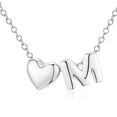 thumbnail image 1 of APSVO S925 Sterling Silver Plated Love Heart Initial Necklaces for Women Girls Letter M Pendant Chain Birthday Graduation Jewelry Gifts Teen Mom Her Wife Kids Age Ideas, 1 of 6