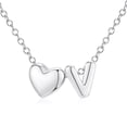 thumbnail image 1 of APSVO S925 Sterling Silver Plated Love Heart Initial Necklaces for Women Girls Letter V Pendant Chain Birthday Graduation Jewelry Gifts Teen Mom Her Wife Kids Age Ideas, 1 of 6