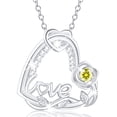 thumbnail image 1 of APSVO S925 Sterling Silver Plated Love Heart Rose Necklaces for Women August Birthstone Necklace with Peridot Birthday Graduation Jewelry Gifts Teen Her Mom Female Lady Adult Age Ideas, 1 of 8