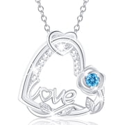 Graduation Jewelry Gifts for Her Women Teen Teenage Tween Preteen Mom Wife Girlfriend Daughter Adults Friends Rose Love Heart Necklaces March Birthstone with Bl