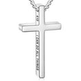 thumbnail image 1 of APSVO Silver Cross Necklaces for Men Boys Stainless Steel Cross Pendant Chain Religious Christian Birthday Valentines Day Jewelry Gifts Teen Him Boyfriend Dad Son Adults Kids Ideas 18/20/22/24 Inch, 1 of 6