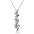 thumbnail image 1 of APSVO Silver Cubic Zirconia Necklace for Women, Dainty Simple 3 Stones Twisted Women Necklaces Pendant Chain Bridesmaid Jewelry Valentine’s Day Gift, 1 of 7