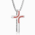 thumbnail image 1 of APSVO Silver Plated Cross Necklace for Men Baseball Pendant Chain Stuff Accessories Christian Religious Birthday Christmas Jewelry Gifts Teen Boys Stocking Stuffers Kids Ideas, 1 of 6