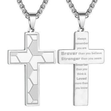 Apsvo Soccer Silver Dog Tag Cross Necklaces for Men Teen Boys Son ...
