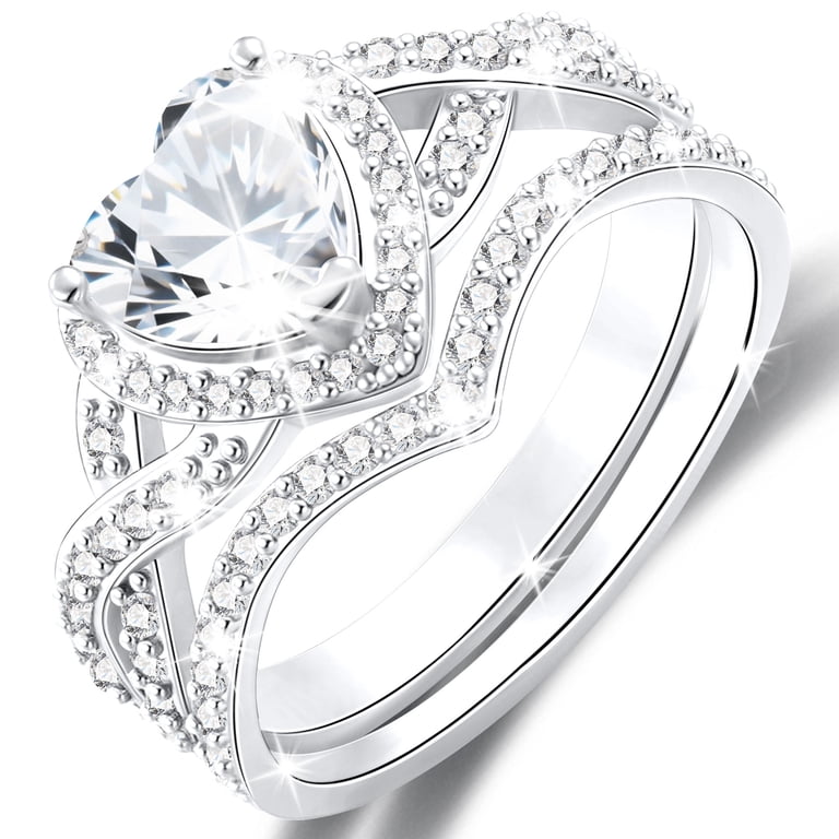 Adjustable Love Heart Ring - 925 Sterling Silver With Crystal, Women's Jewelry Gift 5 thumbnail image
