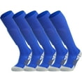 thumbnail image 1 of APTESOL Knee High Soccer Socks Team Sport Cushion Socks for Boys Girls Men Women [5-Pair Blue,M], 1 of 7
