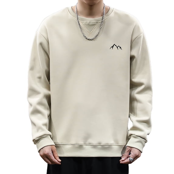 APTESOL Men's Long Sleeve Pullover T-Shirt with Round Neck