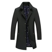 APTESOL Men's Overcoat Business Casual Windbreaker Single-Breasted Slim Fit Coats