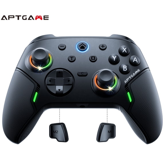 APTGAME Wireless Controller for Switch/Lite/OLED/Switch 2/PC/Android/iOS Bluetooth Controller, Hall Joysticks/Trigger,1000Hz Polling Rate, Turbo, Dual Vibration and Screenshot Function,Ergonomic