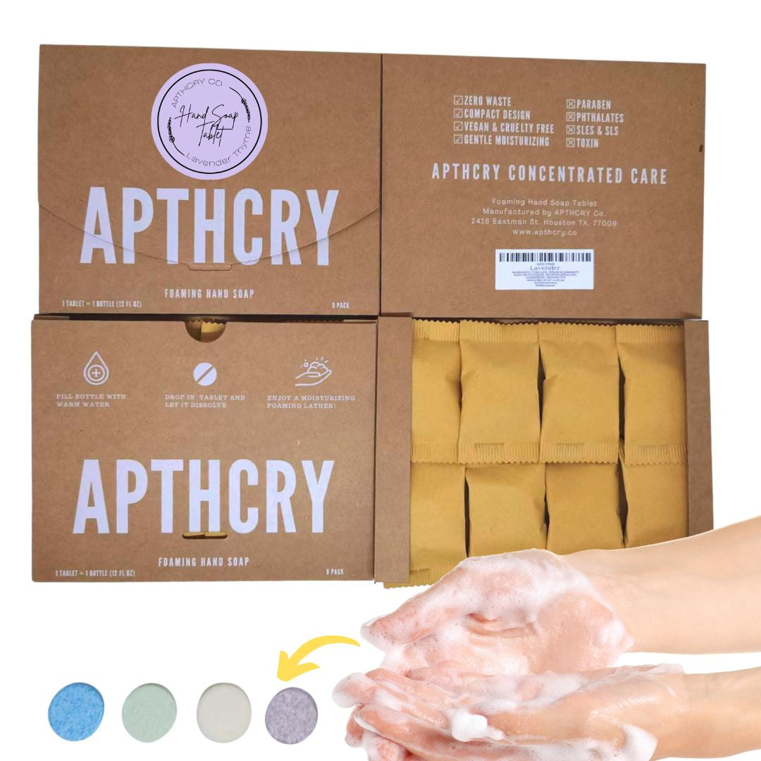 APTHCRY Foaming Soap Refills Foaming Hand Soap Tablet 8 Pack 96 Fl   APTHCRY Foaming Soap Refills Hand Tablet 8 Pack 96 Fl Oz Total Makes 8x12 Bottles Soap Cleansing Moisturizing Compostable Packaging Lavender Thyme 03527b96 B0a3 4da8 B73f 58852e4afaa3.ad9b30086dbbb4020d6ce7c64aaafa7a 