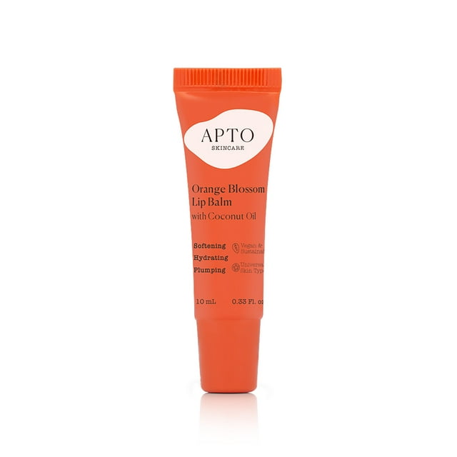 APTO Skincare Orange Blossom Lip Balm, 100% Vegan with Coconut Oil, 0.33 fl oz, 1 Count