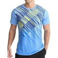thumbnail image 1 of APTRO Men's and Big Men's Workout Shirt Athletic Core Shirt Quick Dry Moisture Wicking Short Sleeve Performance T-Shirt Stripe Gradient Blue,Sizes S-3XL, 1 of 7