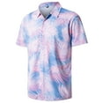 thumbnail image 1 of APTRO Men's Hawaiian Shirt Wrinkle Free Short Sleeve Floral Tropical Casual Button Down Summer Shirt Pink MC01 M, 1 of 7