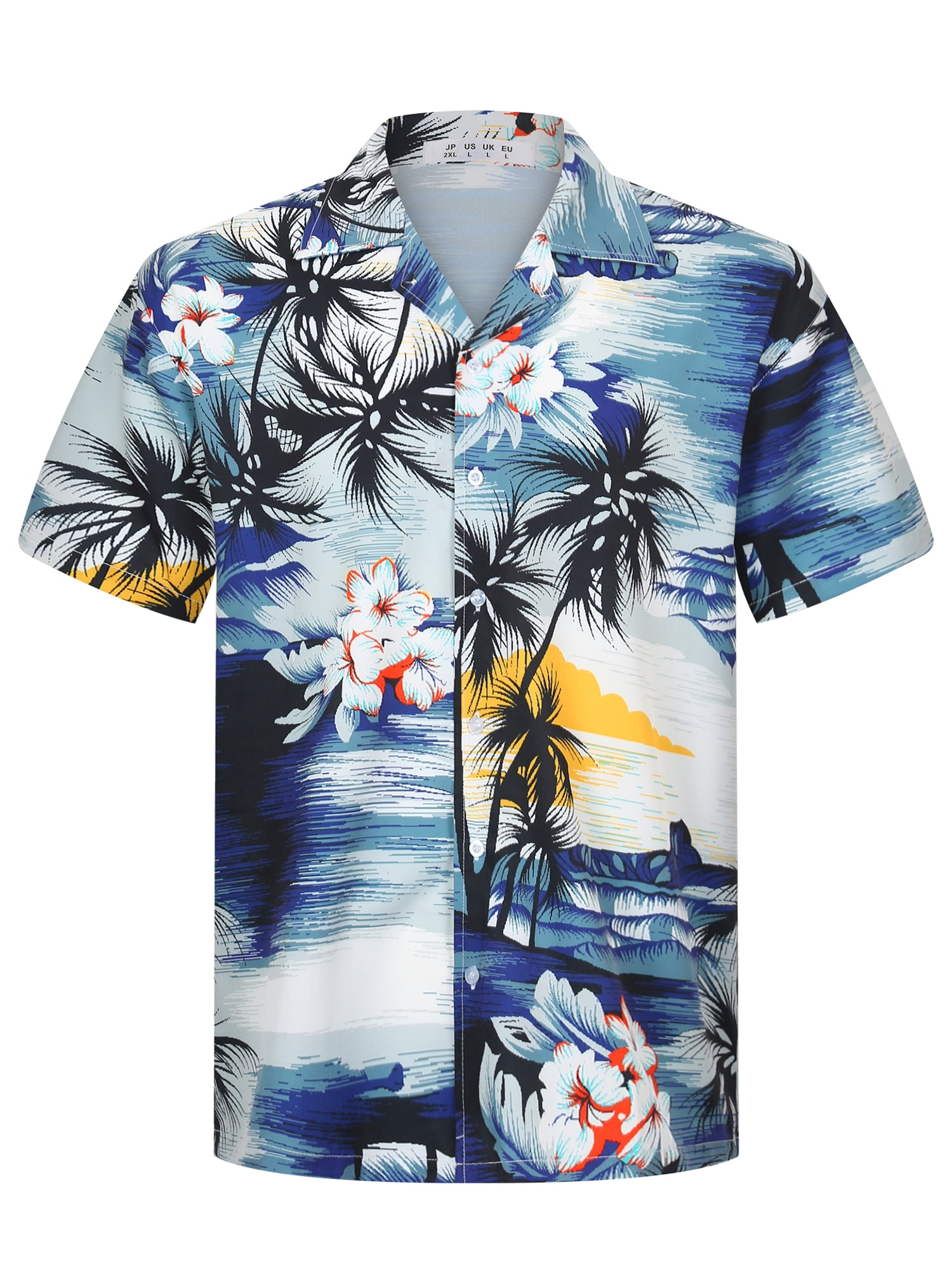 aptro men's 4 way stretch hawaiian shirt tropical beach shirts