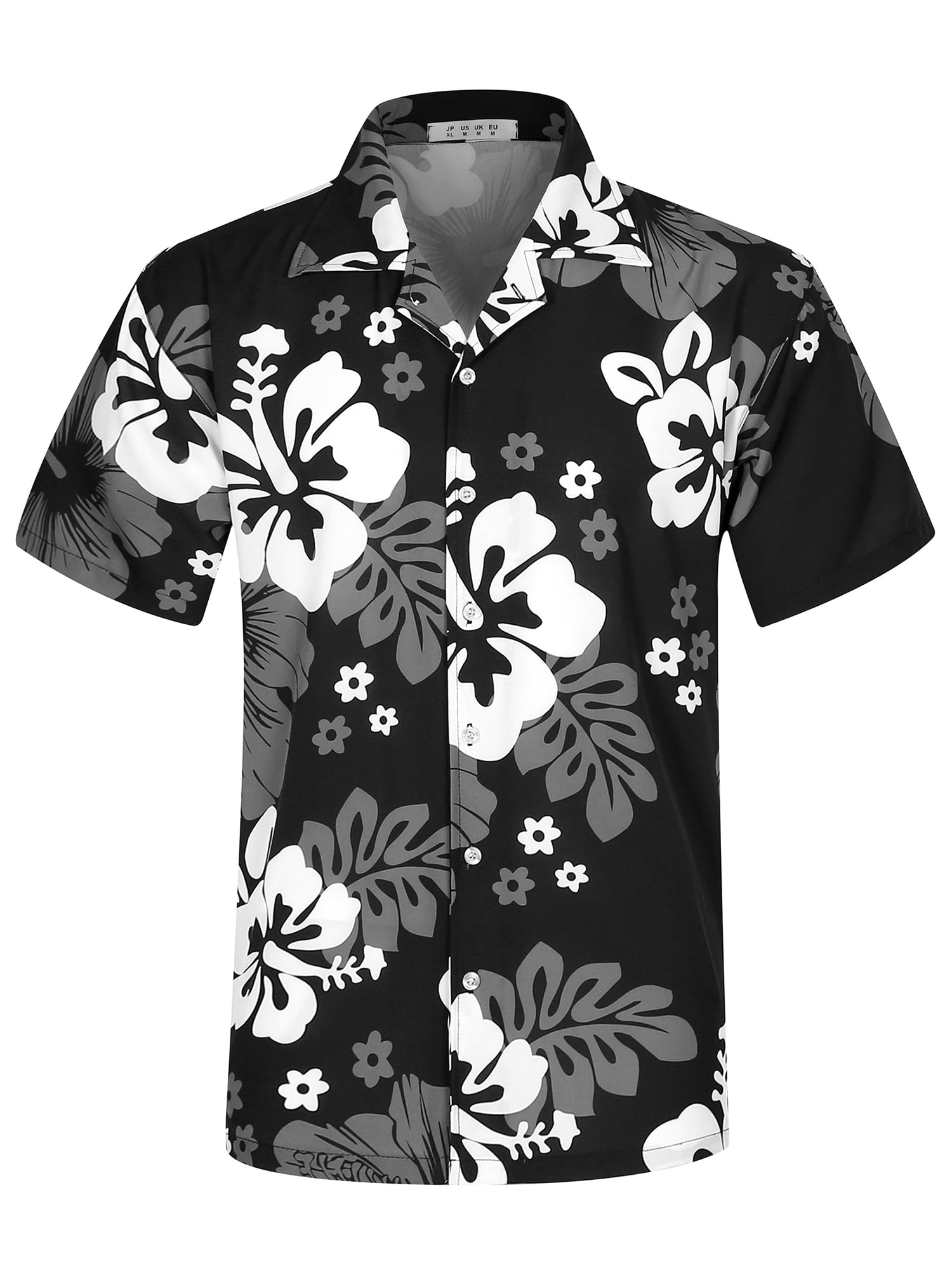 black and white hawaiian shirt