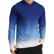 APTRO Mens UPF 50+ Sun Protection Hoodie Shirts Long Sleeve UV Outdoor Fishing Shirts SPF Rash Guard Shirts for Men Gradient Navy L