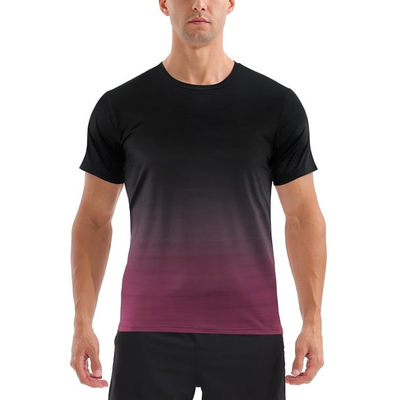 APTRO Men's and Big Men's Athletic Core T-Shirt Quick Dry Moisture Wicking Short Sleeve Shirt Workout Running T-Shirt Gradient Wine Red,Sizes S-3XL