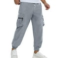 thumbnail image 1 of APTRO Mens Corduroy Sweatpants Casual Cargo Pants Elastic Waist Drawstring Baggy Tapered Jogger Pants with Zipper Pockets Dusty Blue MG021 2XL, 1 of 7