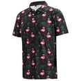 thumbnail image 1 of APTRO Mens Golf Shirt Hawaiian Polo Shirt Short Sleeve Dry Fit Performance Moisture Wicking Collared Polo Shirt With Print Flamingo Black MPO05 L, 1 of 6