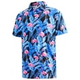 thumbnail image 1 of APTRO Mens Golf Shirt Hawaiian Polo Shirt Short Sleeve Dry Fit Performance Moisture Wicking Collared Polo Shirt With Print Flamingo Blue MPO04 XL, 1 of 7