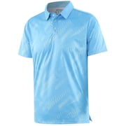 APTRO Mens Golf Shirt Hawaiian Polo Shirt Short Sleeve Dry Fit Performance Moisture Wicking Collared Polo Shirt Light Blue 050 2XL