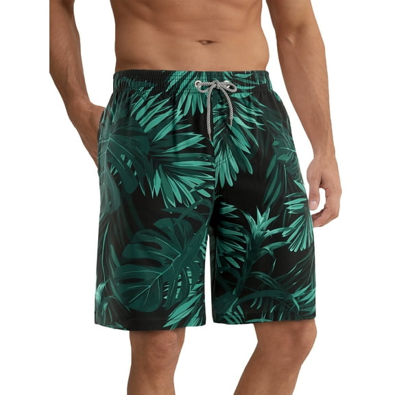 APTRO Mens Swim Trunks 9'' Mesh Liner Quick Dry Swim Shorts Board Shorts Bathing Suit Swimsuit Summer Beach Shorts Green MK94 XL