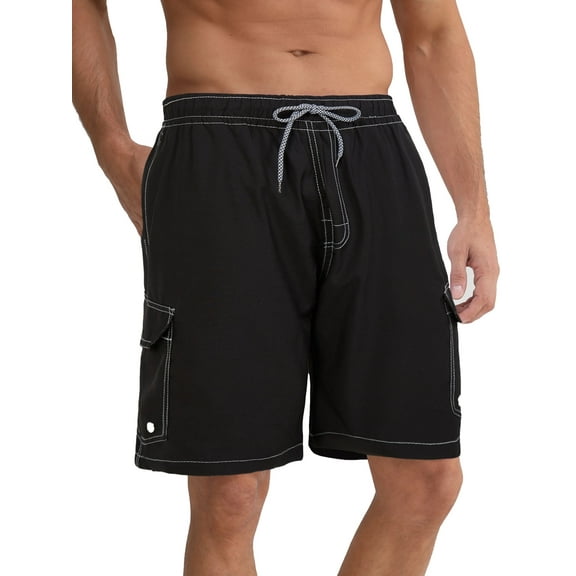 APTRO Mens Swim Trunks 9'' Mesh Liner Quick Dry Swim Shorts Board Shorts Bathing Suit Swimsuit Summer Beach Shorts Black MK129 XL