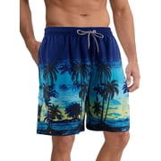 APTRO Mens Swim Trunks 9 Mesh Liner Quick Dry Swim Shorts Board Shorts Bathing Suit Swimsuit Summer Beach Shorts Blue MK33 XL