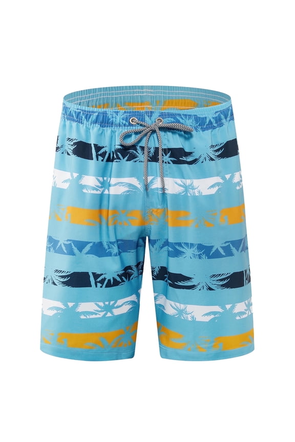 Mens Swim Trunks 9'' Mesh Liner Quick Dry Swim Shorts Board Shorts Bathing Suit Swimsuit Summer Beach Shorts Blue01 MK367 2XL