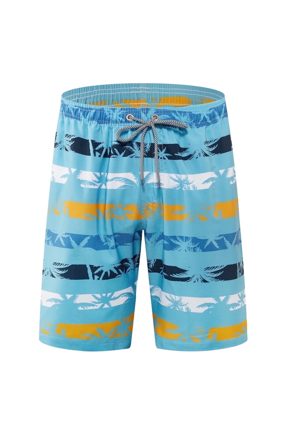 Mens Swim Trunks 9'' Mesh Liner Quick Dry Swim Shorts Board Shorts Bathing Suit Swimsuit Summer Beach Shorts Blue01 MK367 L