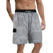 APTRO Mens Swim Trunks 9'' Mesh Liner Quick Dry Swim Shorts Board Shorts Bathing Suit Swimsuit Summer Beach Shorts Gray MK36 M