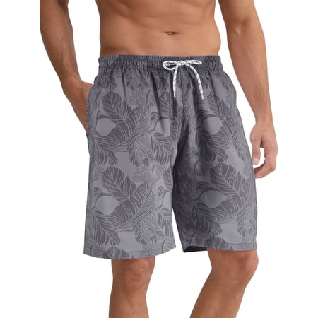 APTRO Mens Swim Trunks 9'' Mesh Liner Quick Dry Swim Shorts Board Shorts Summer Beach Shorts Gray01 MK268 XL