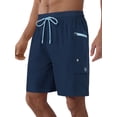 thumbnail image 1 of APTRO Mens Swim Trunks 9'' With Pockets Quick Dry Swim Shorts Board Shorts Bathing Suit Swimsuit Summer Beach Shorts Navy S, 1 of 6