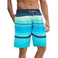 thumbnail image 1 of APTRO Mens Swim Trunks 9" Mesh Liner Quick Dry Striped Swim Shorts Bathing Suit Swimsuit Summer Beach Shorts Blue MK290 2XL, 1 of 7