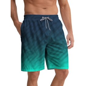 APTRO Mens Swim Trunks 9" Mesh Liner Quick Dry Striped Swim Shorts Bathing Suit Swimsuit Summer Beach Shorts Green01 MK309 XL