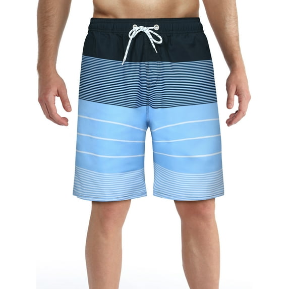 APTRO Mens Swim Trunks Mesh Liner Swimming Shorts Board Shorts Quick Dry Summer Beach Shorts Blue MK117 XL
