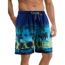 APTRO Mens Swim Trunks Mesh Liner Swimming Shorts Board Shorts Quick Dry Summer Beach Shorts Blue MK33 XL