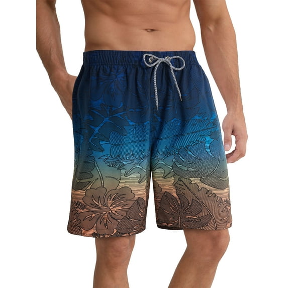 APTRO Mens Swim Trunks Mesh Liner Swimming Shorts Board Shorts Quick Dry Summer Beach Shorts Gradient Blue Cargo MK119 XL