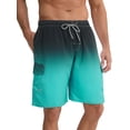 thumbnail image 1 of APTRO Mens Swim Trunks Mesh Liner Swimming Shorts Board Shorts Quick Dry Summer Beach Shorts Gradient Green Cargo MK197 3XL, 1 of 7
