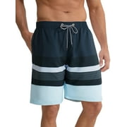 APTRO Mens Swim Trunks Mesh Liner Swimming Shorts Board Shorts Quick Dry Summer Beach Shorts Stripe Black MK291 M