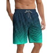 APTRO Mens Swim Trunks Mesh Liner Swimming Shorts Board Shorts Quick Dry Summer Beach Shorts Stripe Green01 MK309 XL